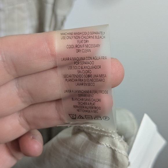 Calvin Klein size 10 Short Sleeve Cotton Blend Dress - Beige/White - Picture 7 of 11